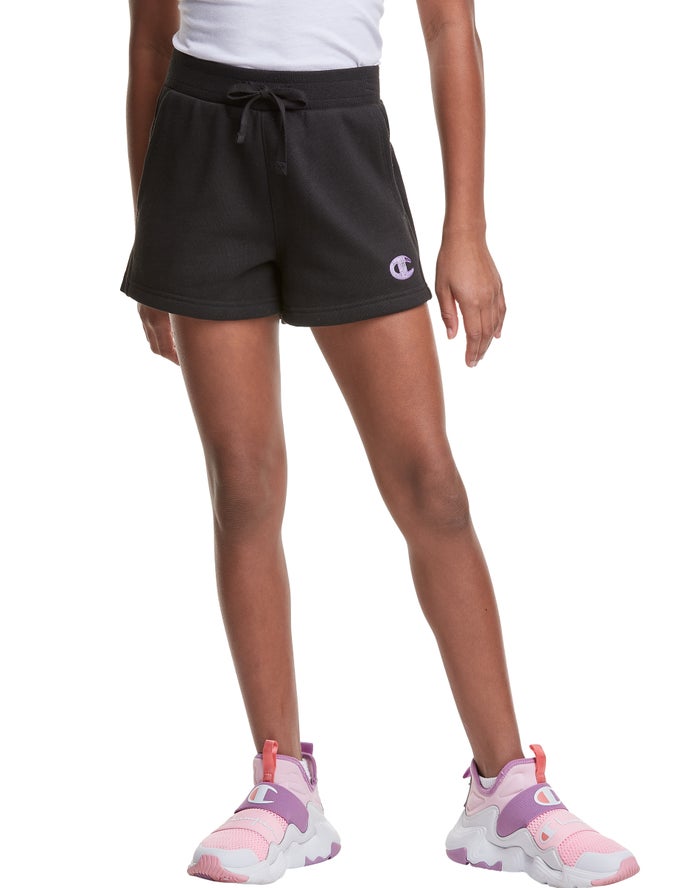 Pantalones Cortos Champion Niña - Reverse Weave Fleece Embroidered Logo ( Negras ) 0748369-JS